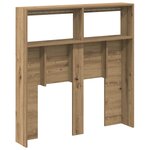 vidaXL Armoire tête de lit avec LED chêne artisanal 100x17x102 cm