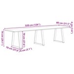 vidaXL Table à manger avec bord naturel 320x80x74 cm bois massif chêne