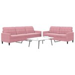vidaXL Ensemble de canapés 2 Pièces avec coussins Rose Velours