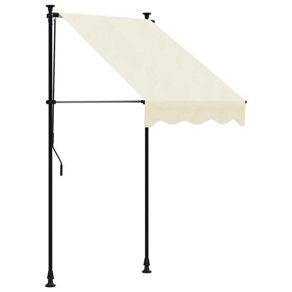vidaXL Auvent rétractable crème 100x150 m tissu et acier