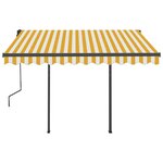 vidaXL Auvent manuel rétractable avec LED 3x2 5 m Jaune et blanc