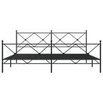 vidaXL Cadre de lit métal sans matelas avec pied de lit noir 200x200cm
