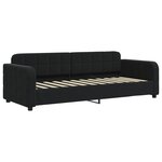 vidaXL Lit de jour avec lit gigogne et matelas noir 80x200 cm velours