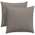 vidaXL Coussins de canapé 2 pc tissu Taupe 45 x 45 cm