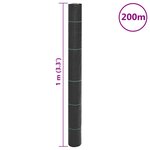 vidaXL Membrane anti-mauvaises herbes noir 1x200 m PP