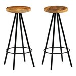 vidaXL Chaises de bar lot de 2 bois de manguier solide