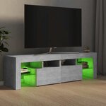 vidaXL Meuble TV avec lumières LED Gris béton 140x36 5x40 cm