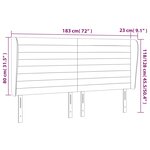 vidaXL Tête de lit avec oreilles Crème 183x23x118/128 cm Tissu