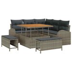 vidaXL Ensemble de canapé de jardin avec coussin 8 Pièces Gris