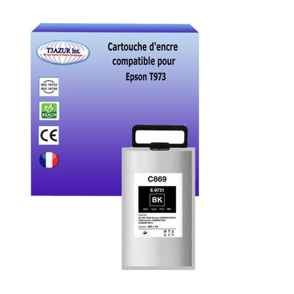 Cartouche compatible avec Epson WF-C869R  C869RD3TWFC remplace Epson T9731- Noire - 22 500 pages