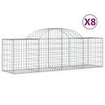 vidaXL Paniers à gabions arqués 8 Pièces 200x50x60/80 cm Fer galvanisé