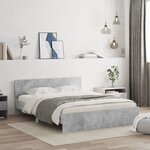 vidaXL Cadre de lit avec tête de lit gris béton 150x200 cm