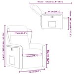 vidaXL Fauteuil inclinable électrique Crème Tissu