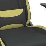 vidaXL Chaise de jeu avec repose-pied Noir et vert clair
