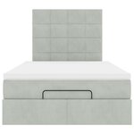 vidaXL Cadre de lit ottoman et matelas gris clair 120x200 cm velours