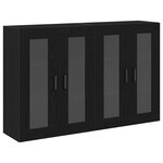 vidaXL Meubles muraux 2 pièces Chêne Noir 69 5 x 34 x 90 cm en bois reconstitué