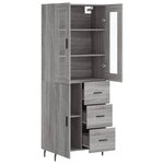 vidaXL Buffet haut Sonoma gris 69 5x34x180 cm Bois d'ingénierie