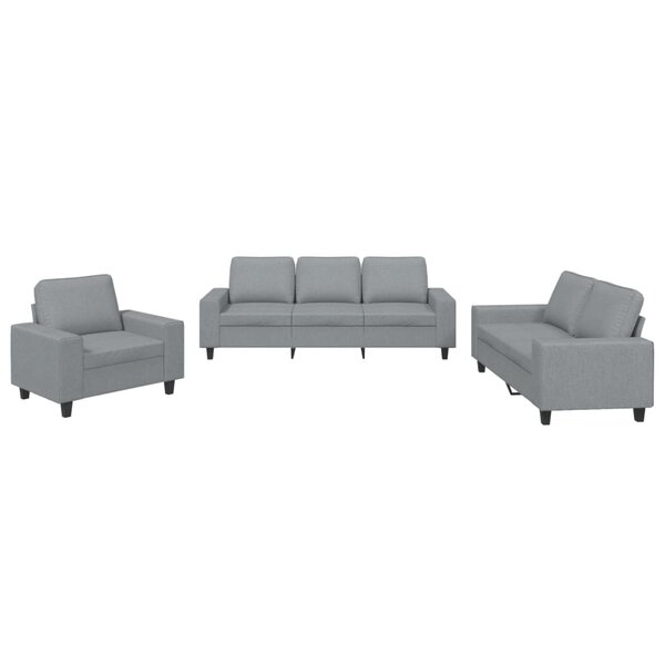 vidaXL Ensemble de canapés 3 Pièces gris clair tissu