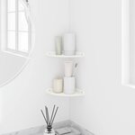 vidaXL Étagère Flottante d'Angle 2 pc Blanc 18 x 18 x 2 cm