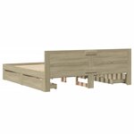 vidaXL Cadre de lit tête de lit sans matelas chêne sonoma 180x200 cm
