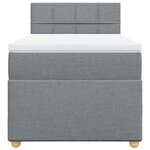 vidaXL Sommier à lattes de lit et matelas Gris clair 90x190 cm Tissu