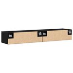 vidaXL étagères murales 2 Pièces chêne noir 68x30x20 cm bois d'ingénierie