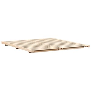 vidaXL Cadre de lit surélevé Marron 180 x 220 cm Bois massif en pin