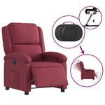 vidaXL Fauteuil inclinable électrique Rouge bordeaux Tissu