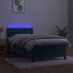 vidaXL Sommier à lattes de lit avec matelas et LED Bleu foncé 80x200cm