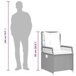 vidaXL Ensemble à manger de jardin et coussins 9 Pièces marron poly rotin