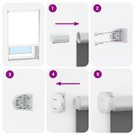 vidaXL Store enrouleur occultant blanc cassé 90x130cm largeur du tissu