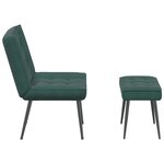 vidaXL Chaise de relaxation avec tabouret Vert foncé Velours
