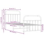 vidaXL Cadre de lit métal sans matelas avec pied de lit noir 90x200 cm