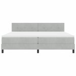 vidaXL Lit à ressort LED avec matelas Gris clair 200 x 200 cm Velours