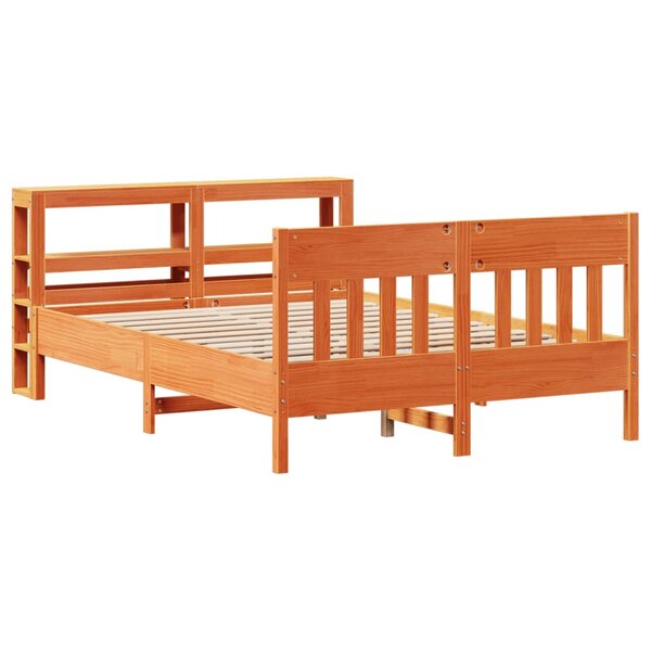 vidaXL Cadre de lit sans matelas cire marron 160x200cm bois pin massif