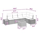 vidaXL Ensemble de canapé de jardin 6 Pièces Noir 264 x 154 x 85 cm