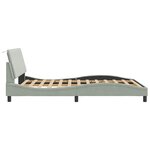 vidaXL Cadre de lit sans matelas Hanko gris clair 140x190 cm velours