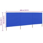 vidaXL Paravent 3 panneaux Tissu 400 x 120 cm Bleu azuré