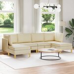 vidaXL Canapé modulaire avec rangement 6 Pièces Crème Tissu