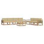 vidaXL Ensemble de canapés d'extérieur 7 pc Blanc et Beige