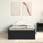 vidaXL Lit Noir Chêne 100x200 cm Bois d'ingénierie