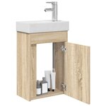 vidaXL Meuble de salle de bain avec robinet Chêne Sonoma