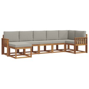 vidaXL Ensemble de canapés d'extérieur 7 pc Gris Naturel et Clair