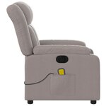 vidaXL Fauteuil de massage inclinable électrique Taupe Tissu