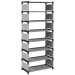 vidaXL Étagère à chaussures 8 niveaux gris 54x28x124cm tissu non-tissé