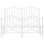 vidaXL Cadre de lit métal sans matelas et pied de lit blanc 120x190 cm