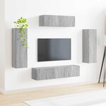 vidaXL Meuble TV 5 Pièces Gris Sonoma