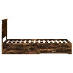 vidaXL Cadre de lit Chêne fumé 90 x 190 cm Bois d'ingénierie