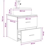vidaXL Vanité de lavabo mural Sonoma gris 49 5 x 44 5 x 65 cm