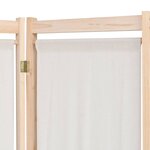 vidaXL Cloison de séparation 5 panneaux Crème 200 x 170 x 4 cm Tissu